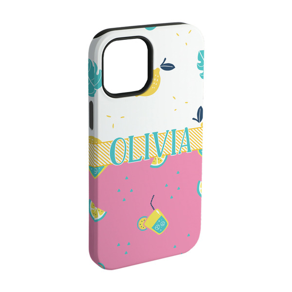 Custom Summer Lemonade iPhone Case - Rubber Lined - iPhone 15 Pro (Personalized)