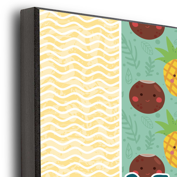 Pineapples and Coconuts 11x14 Wood Print - Closeup