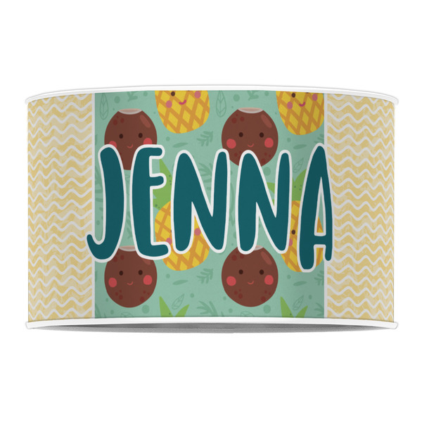 Pineapples and Coconuts 12" Drum Lampshade - FRONT (Poly Film)