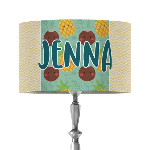 Custom Pineapples and Coconuts 12" Drum Lamp Shade - Fabric (Personalized)