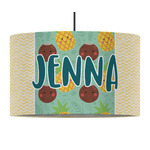 Pineapples and Coconuts 12" Drum Pendant Lamp - Fabric (Personalized)