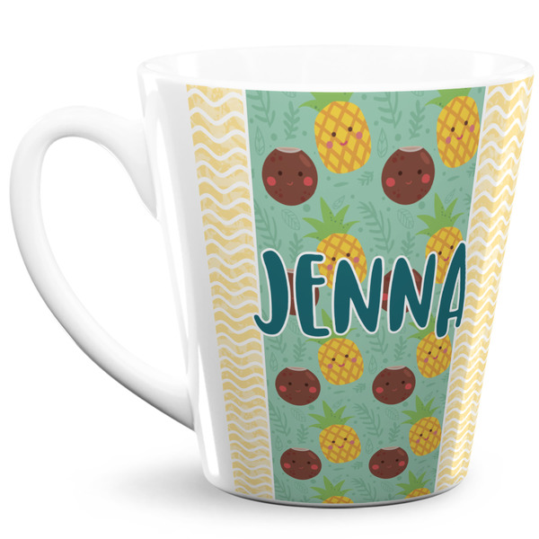 Custom Pineapples and Coconuts 12 Oz Latte Mug (Personalized)