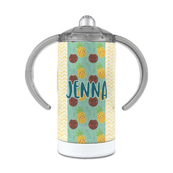 Pineapples and Coconuts 12 oz Stainless Steel Sippy Cup (Personalized)