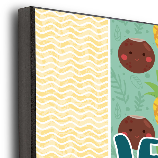 Pineapples and Coconuts 12x12 Wood Print - Closeup