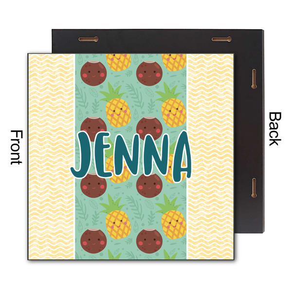 Pineapples and Coconuts 12x12 Wood Print - Front & Back View
