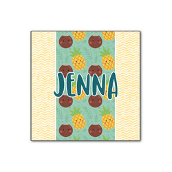 Pineapples and Coconuts Wood Print - 12x12 (Personalized)
