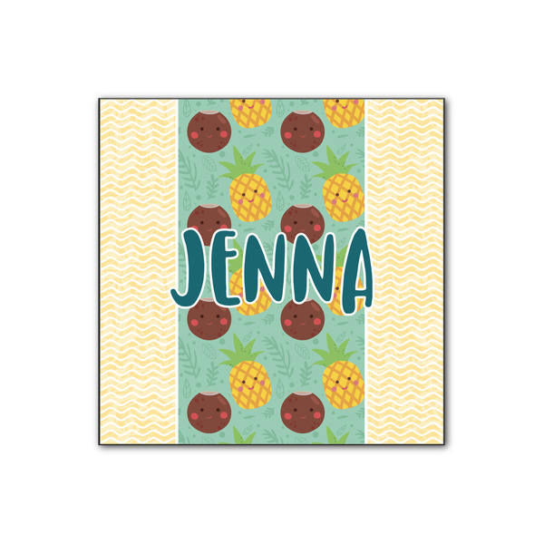 Custom Pineapples and Coconuts Wood Print - 12x12 (Personalized)