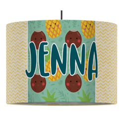 Pineapples and Coconuts Drum Pendant Lamp (Personalized)