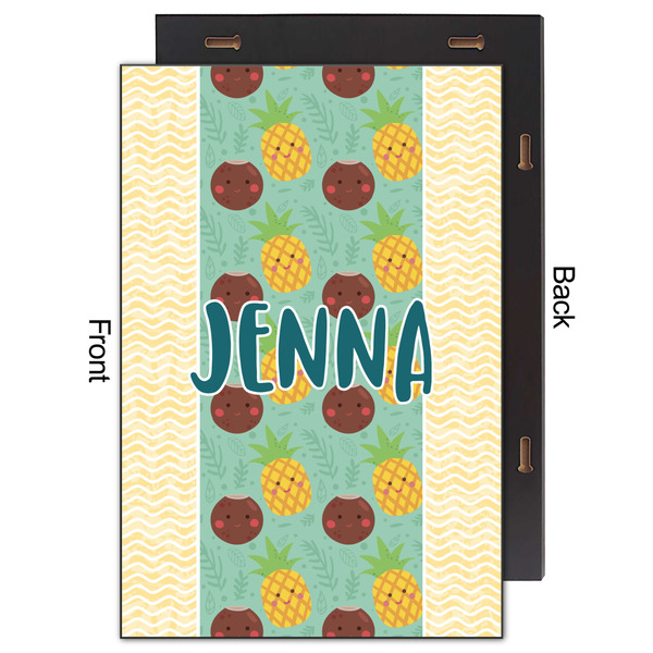Pineapples and Coconuts 20x30 Wood Print - Front & Back View