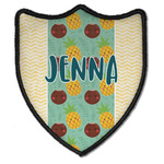 Pineapples and Coconuts Iron On Shield Patch B w/ Name or Text