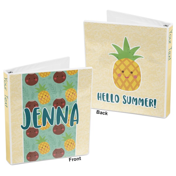 Pineapples and Coconuts 3-Ring Binder Front and Back