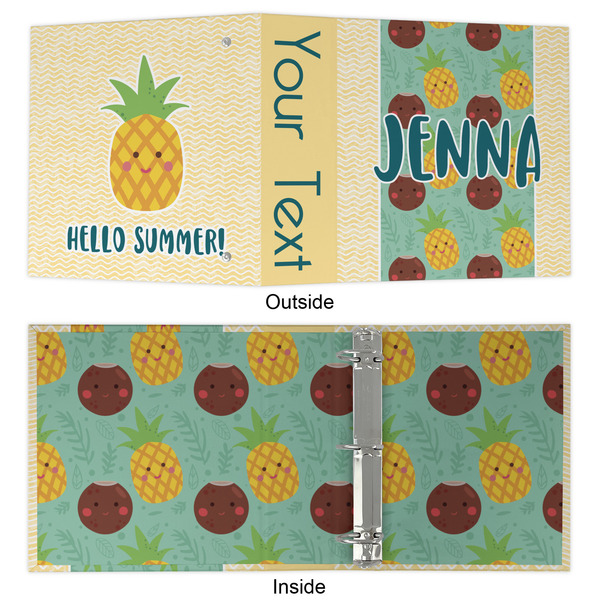 Pineapples and Coconuts 3 Ring Binders - Full Wrap - 2" - APPROVAL
