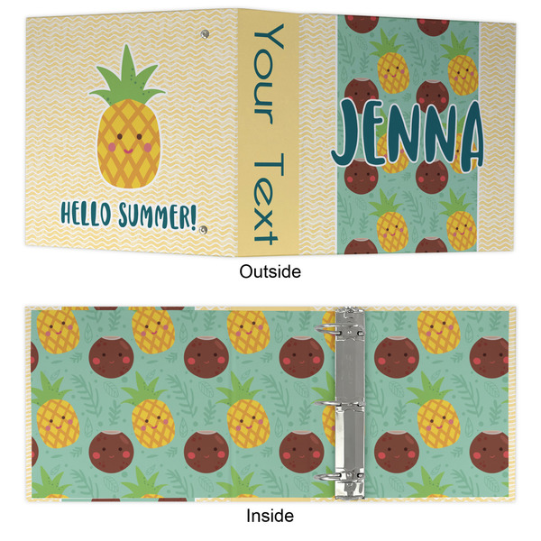 Pineapples and Coconuts 3 Ring Binders - Full Wrap - 3" - APPROVAL