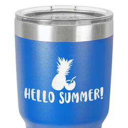 Pineapples and Coconuts 30 oz Stainless Steel Tumbler - Royal Blue - Double-Sided (Personalized)