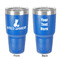 Pineapples and Coconuts 30 oz Stainless Steel Ringneck Tumbler - Blue - Double Sided - Front & Back