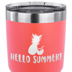 Pineapples and Coconuts 30 oz Stainless Steel Tumbler - Coral - Double Sided (Personalized)