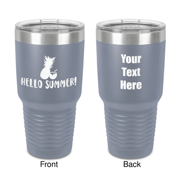 Custom Pineapples and Coconuts 30 oz Stainless Steel Tumbler - Grey - Double-Sided (Personalized)
