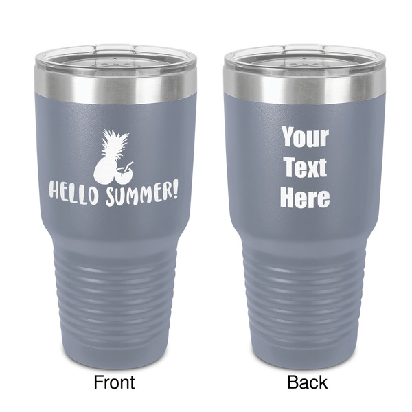 Custom Pineapples and Coconuts 30 oz Stainless Steel Tumbler - Grey - Double-Sided (Personalized)