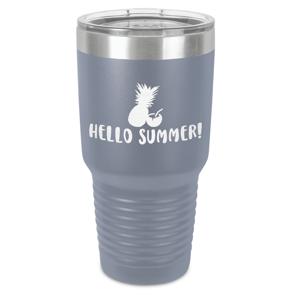 Custom Pineapples and Coconuts 30 oz Stainless Steel Tumbler - Grey - Single-Sided (Personalized)