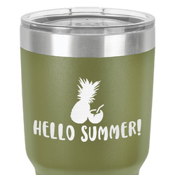Pineapples and Coconuts 30 oz Stainless Steel Tumbler - Olive - Single-Sided (Personalized)