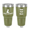 Pineapples and Coconuts 30 oz Stainless Steel Ringneck Tumbler - Olive - Double Sided - Front & Back