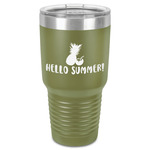 Pineapples and Coconuts 30 oz Stainless Steel Tumbler - Olive - Single-Sided (Personalized)