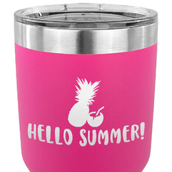 Pineapples and Coconuts 30 oz Stainless Steel Tumbler - Pink - Double Sided (Personalized)
