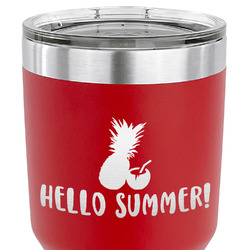 Pineapples and Coconuts 30 oz Stainless Steel Tumbler - Red - Single Sided (Personalized)