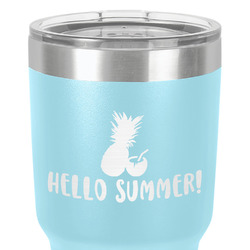 Pineapples and Coconuts 30 oz Stainless Steel Tumbler - Teal - Double-Sided (Personalized)