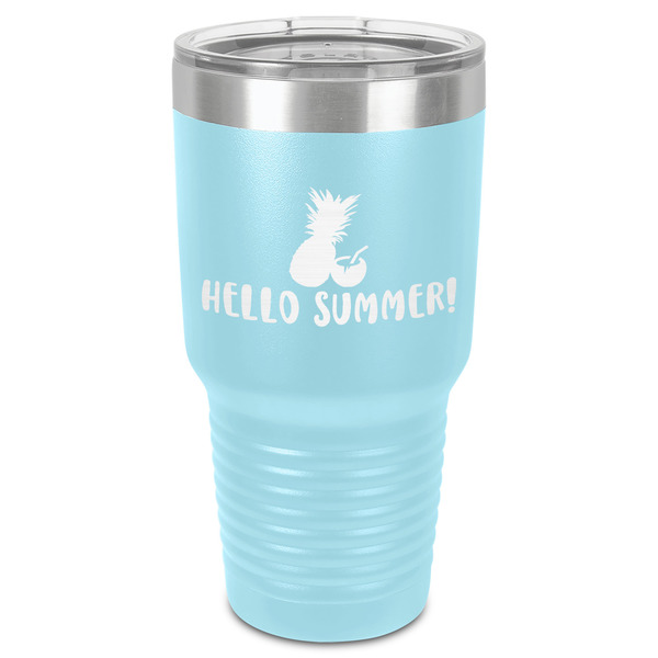 Custom Pineapples and Coconuts 30 oz Stainless Steel Tumbler - Teal - Single-Sided (Personalized)