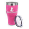 Pineapples and Coconuts 30 oz Stainless Steel Ringneck Tumblers - Pink - LID OFF