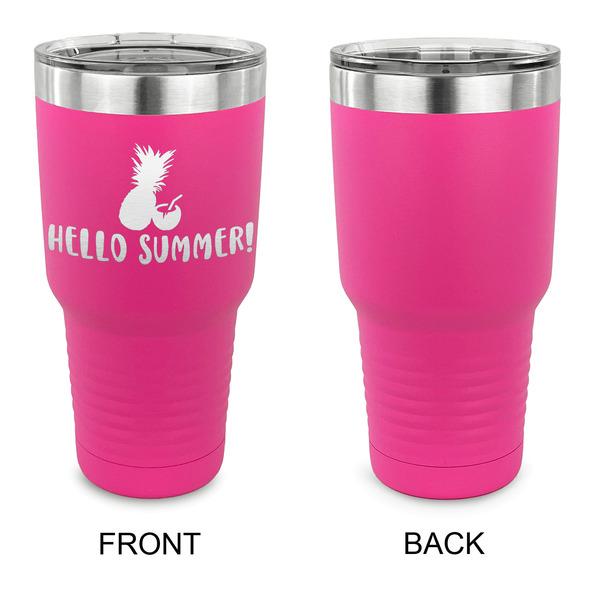 Pineapples and Coconuts 30 oz Stainless Steel Ringneck Tumblers - Pink - Single Sided - APPROVAL