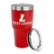 Pineapples and Coconuts 30 oz Stainless Steel Ringneck Tumblers - Red - LID OFF