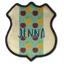 Pineapples and Coconuts Iron On Shield Patch C w/ Name or Text