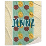 Pineapples and Coconuts Sherpa Throw Blanket (Personalized)