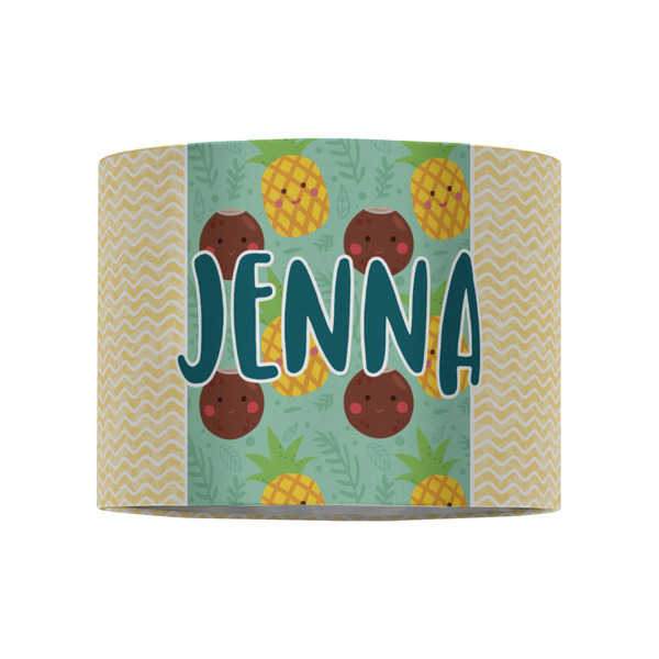 Pineapples and Coconuts 8" Drum Lampshade - FRONT (Fabric)