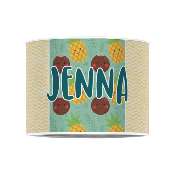 Pineapples and Coconuts 8" Drum Lampshade - FRONT (Poly Film)