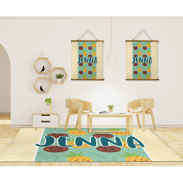 Pineapples and Coconuts 8'x10' Indoor Area Rugs - IN CONTEXT