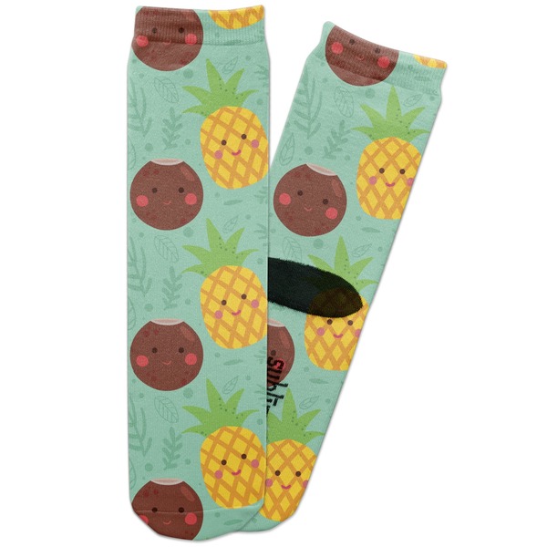 Custom Pineapples and Coconuts Adult Crew Socks
