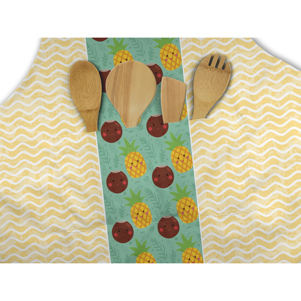 Pineapples and Coconuts Apron - Pocket Detail with Props