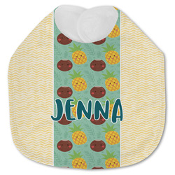 Pineapples and Coconuts Jersey Knit Baby Bib w/ Name or Text