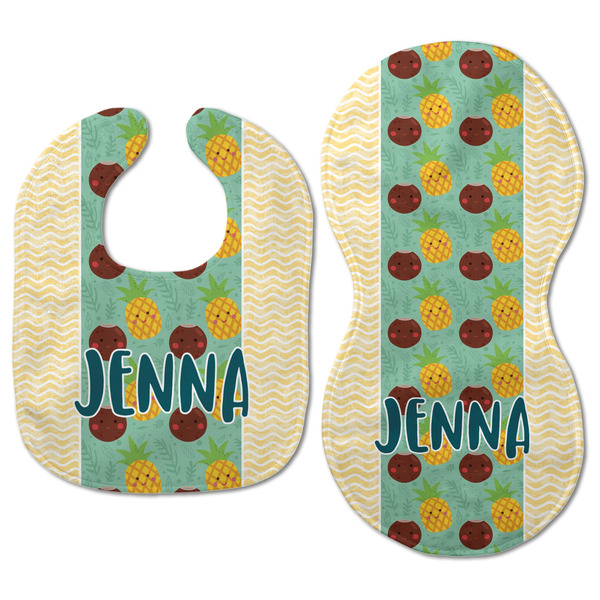 Pineapples and Coconuts Baby Bib & Burp Set - Approval (new bib & burp)