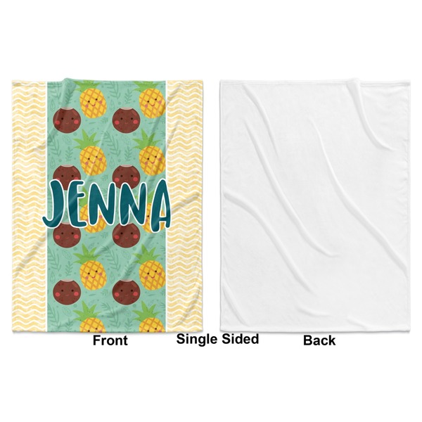 Pineapples and Coconuts Baby Blanket (Single Sided - Printed Front, White Back)
