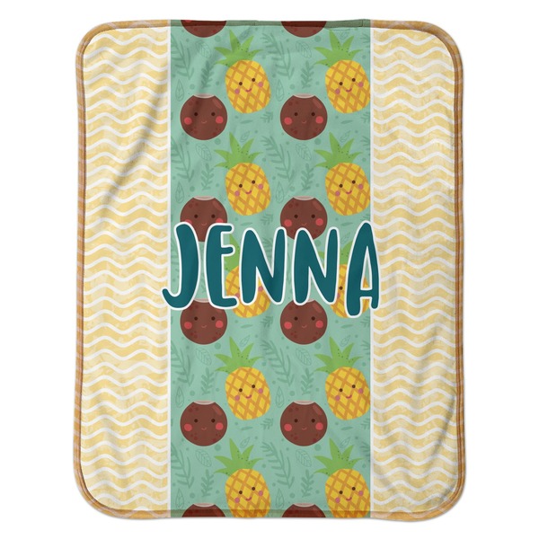 Pineapples and Coconuts Baby Sherpa Blanket - Flat