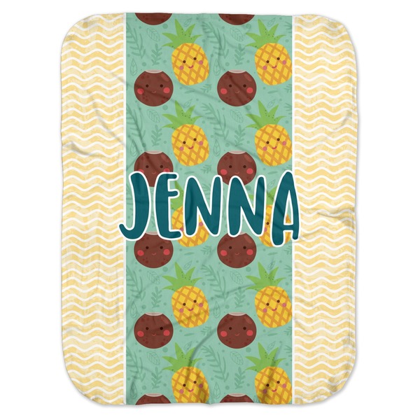 Custom Pineapples and Coconuts Baby Swaddling Blanket (Personalized)
