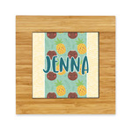 Pineapples and Coconuts Bamboo Trivet with Ceramic Tile Insert (Personalized)