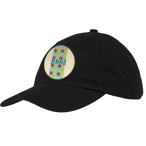 Custom Pineapples and Coconuts Baseball Cap - Black (Personalized)