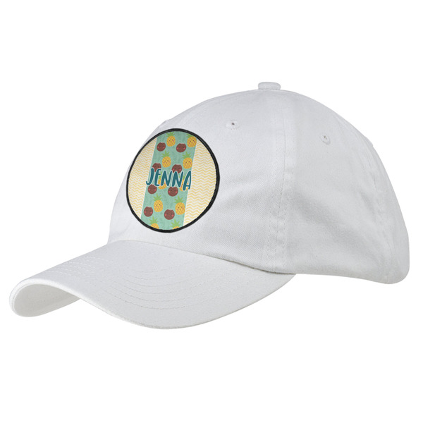 Custom Pineapples and Coconuts Baseball Cap - White (Personalized)