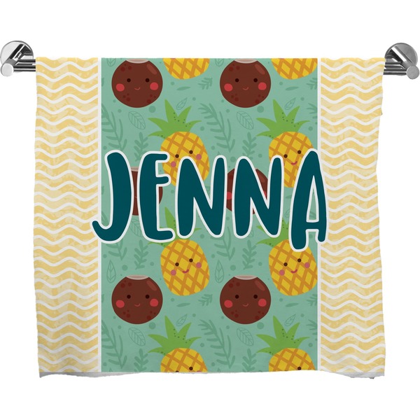 Custom Pineapples and Coconuts Bath Towel (Personalized)