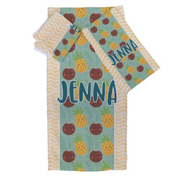 Pineapples and Coconuts Bath Towel Set - 3 Pcs (Personalized)